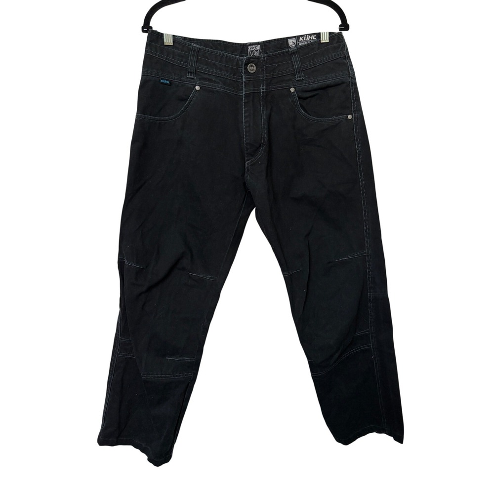 Kuhl Gunslinger Jeans Mens 32 Black Carpenter Cotton Articulated Knee Utility